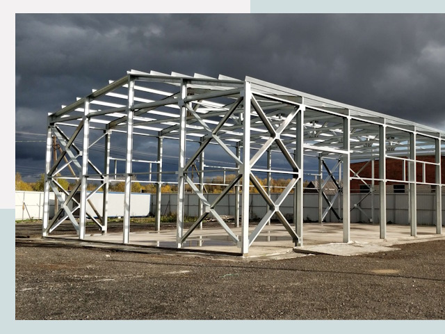 Двускатные ангары в Нягань от 611 руб. за квадрат